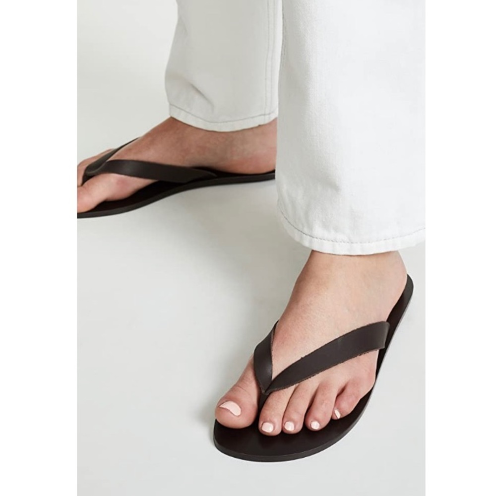 Tibi bryan flip flop leather sandals 37.5